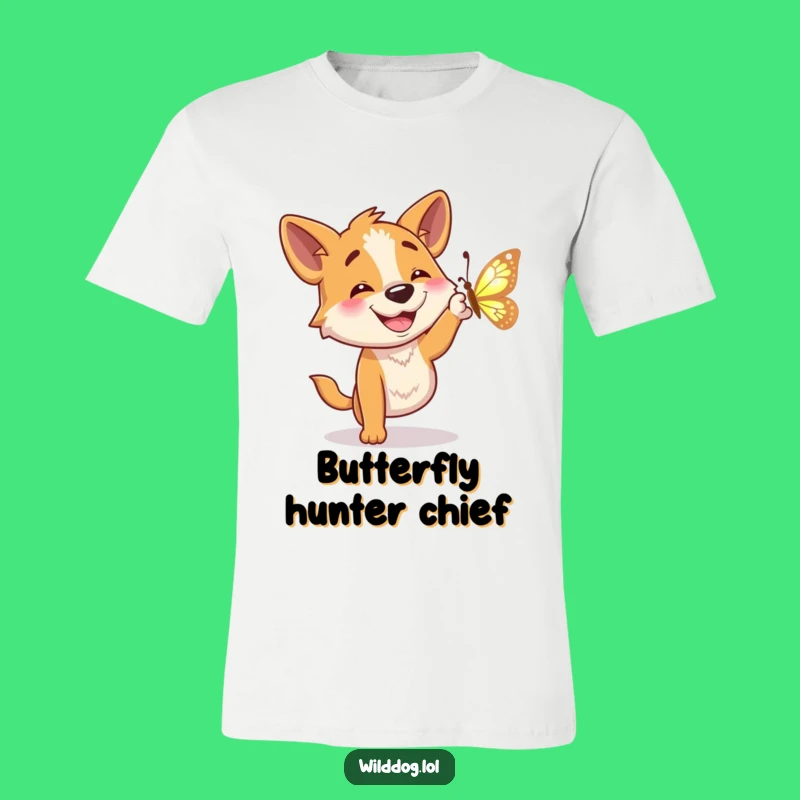 Funny Dog Butterfly Chase T-Shirt: Wear Your Joyful Grin, Perfect Funny Gift Tee