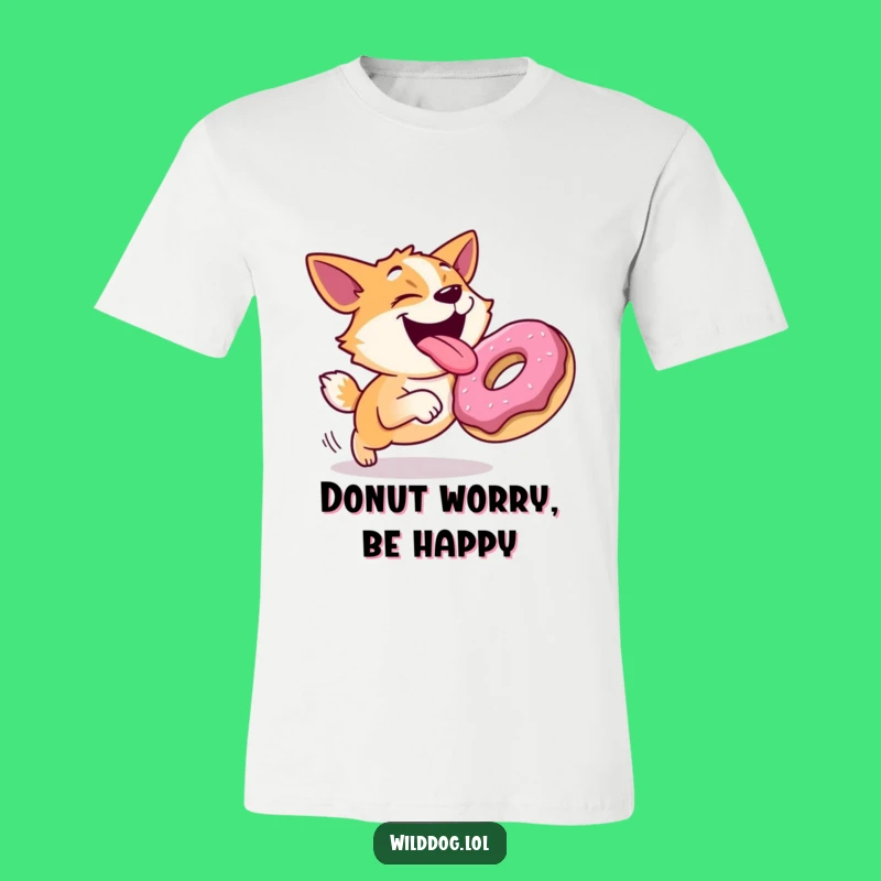 Funny Dog Donut Chase T-Shirt: Hilarious Pup's Sweet Treat Tee!