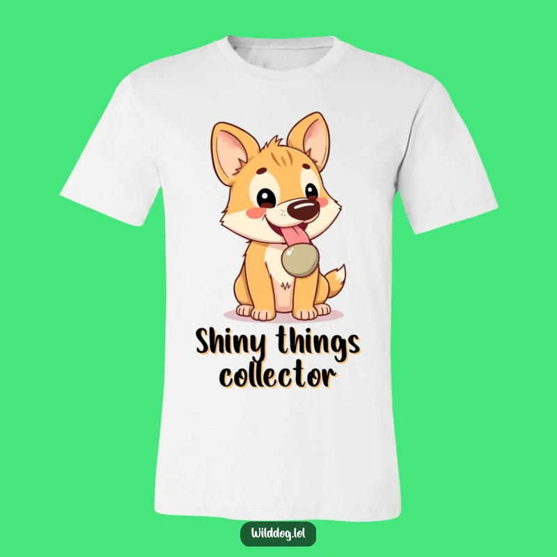 Funny Kawaii Wild Dog T-Shirt: Happy Pebble Treasure Tee, Perfect Funny Gift