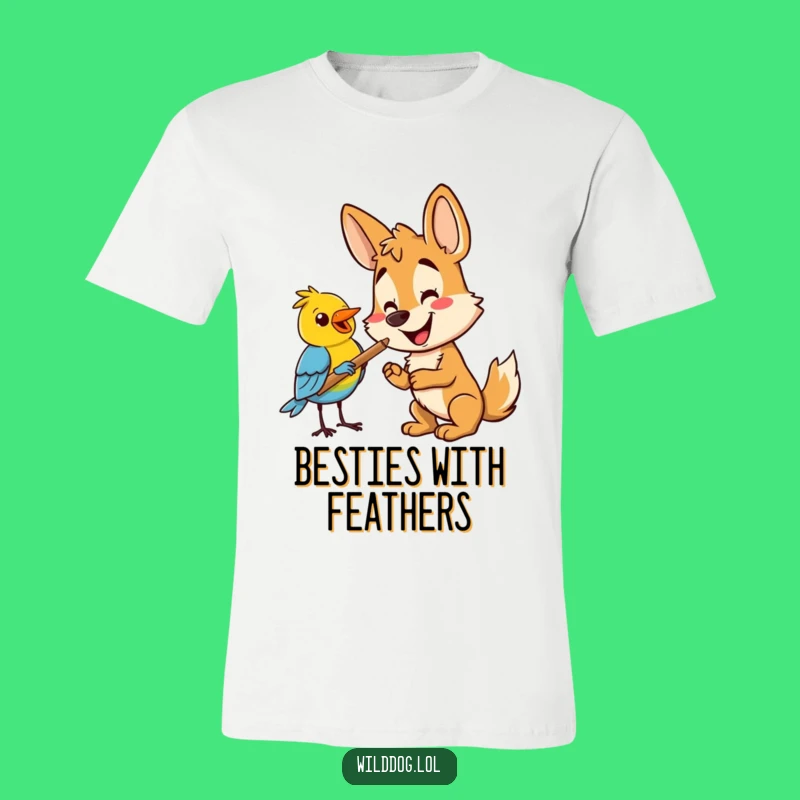 Funny Wild Dog & Bird T-Shirt: Wear Your Heart with this Hilarious Tee
