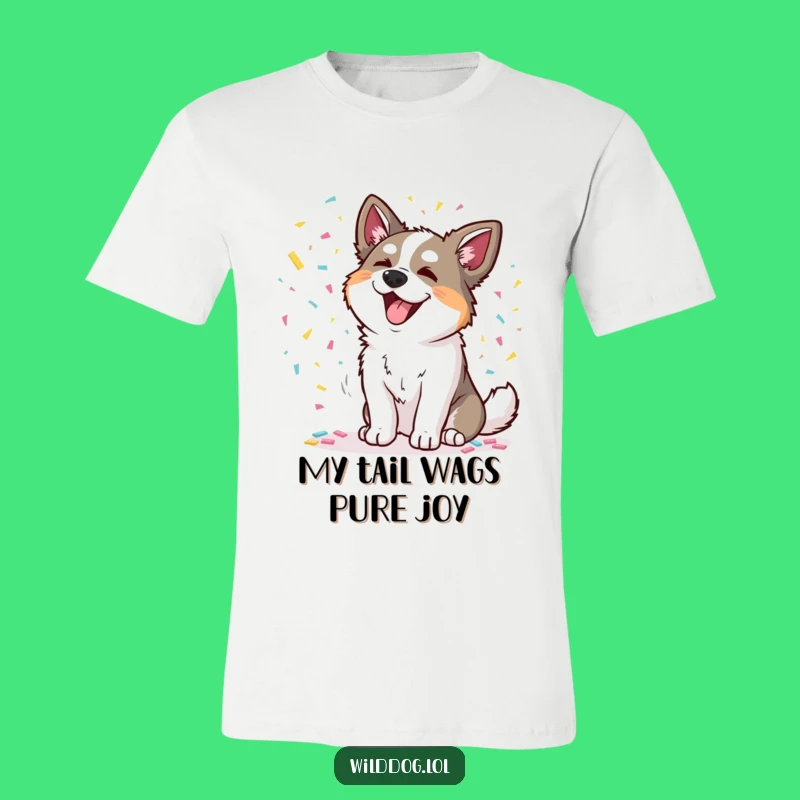 Funny Wild Dog Confetti T-Shirt: Joyful Celebration Tee