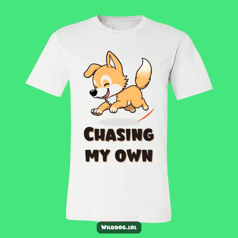 Funny Wild Dog Tail Chasing T-Shirt: Hilarious Apparel for Playful Souls