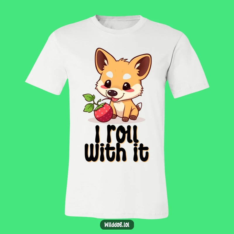 Funny Kawaii Wild Dog T-Shirt: Playful Berry Nudge Tee, Perfect Funny Gift