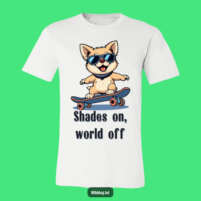 Funny Wild Dog Skater T-Shirt: Downhill Ride Design, Hilarious Dog Lover Tee