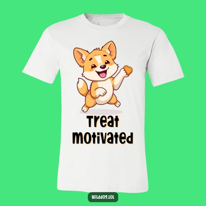 Funny Wild Dog Treat Jump Tee: Hilarious Canine Joy, Perfect Goofy Gift!