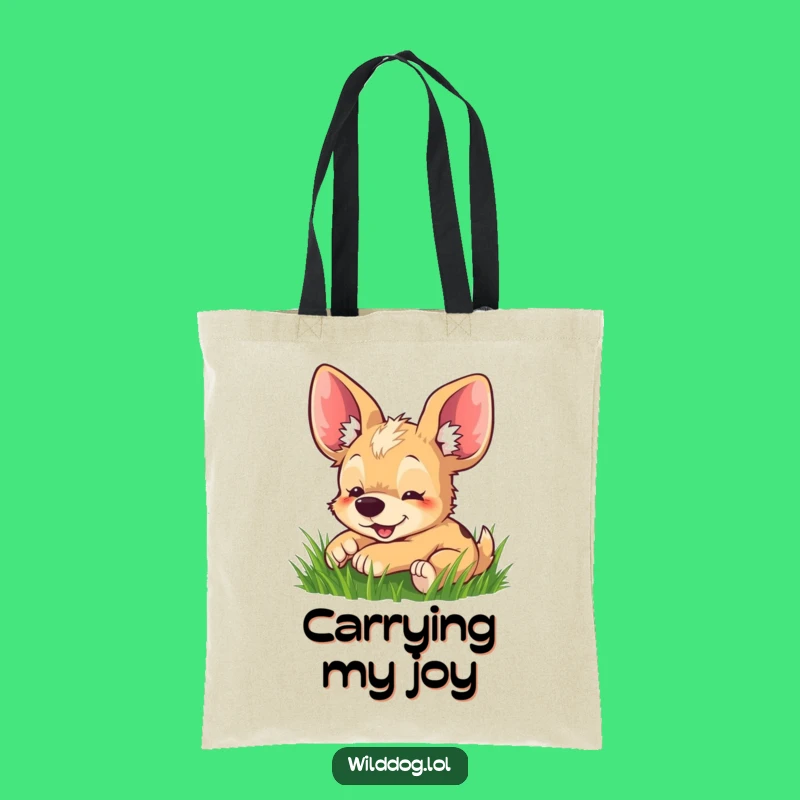 Funny Big-Eared Dog Grass Roll Tote Bag - Carry Your Joy