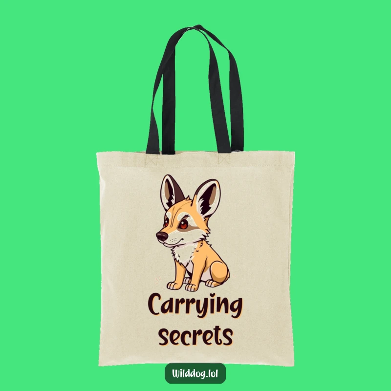 Funny Wild Dog Tote Bag: Perked Ears Listen, Ideal Humorous Shopping Gift