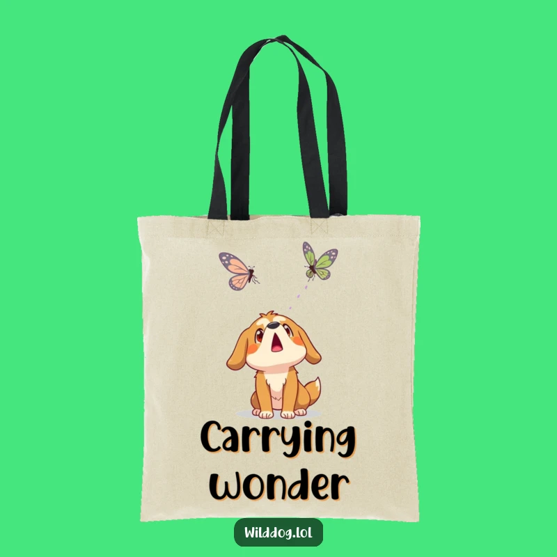 Funny Wild Dog Butterfly Tote Bag: Carry Nature's Wonder, Eco-Friendly Gift