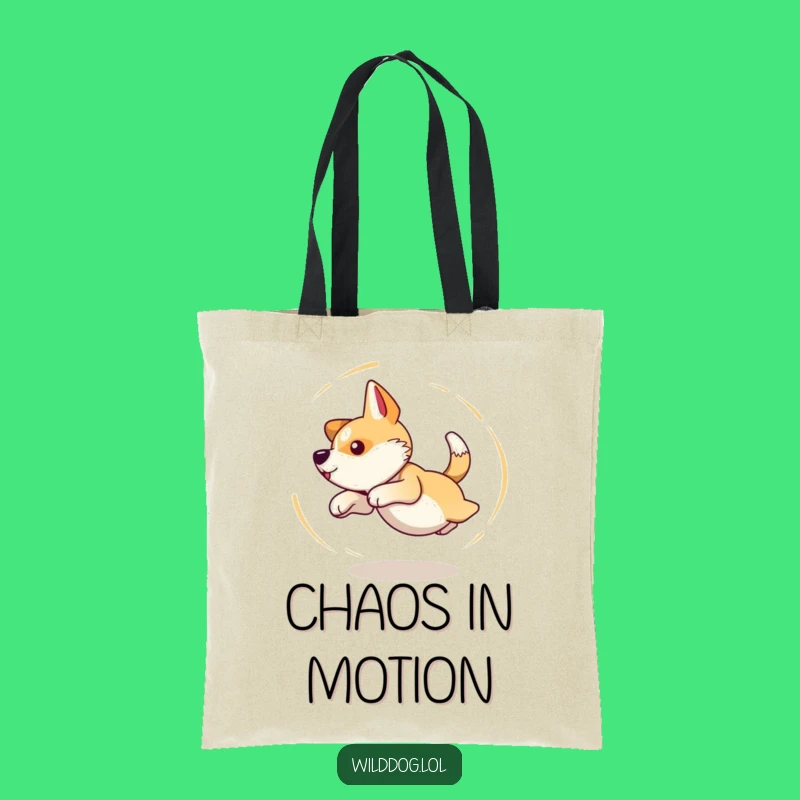 Funny Dog Tail Chase Tote Bag: Spacious Dizzy Dog Bag, Hilarious Gift for Pet Lovers