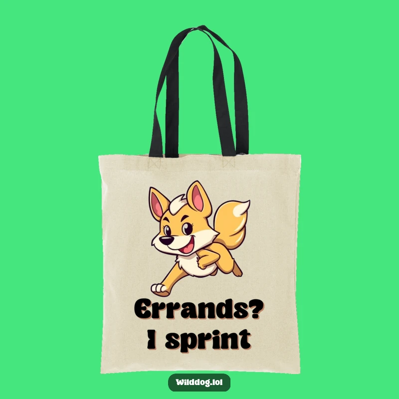 Funny Running Wild Dog Tote Bag: Carry Your Drive & Smiles!