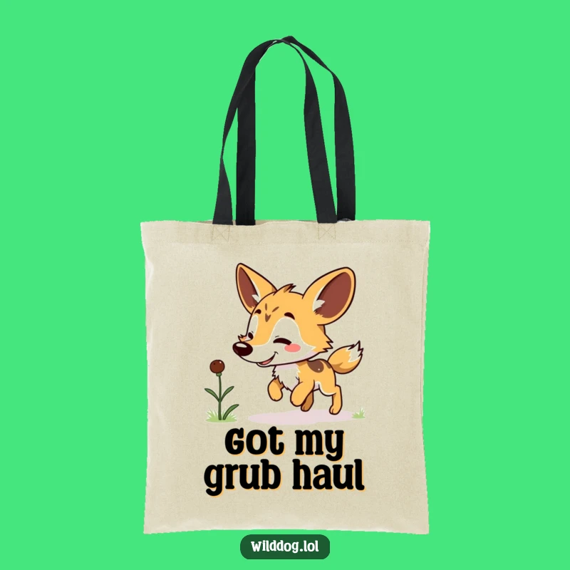 Funny Kawaii Wild Dog Tote Bag: Grub Hop Accessory, Great Funny Gift