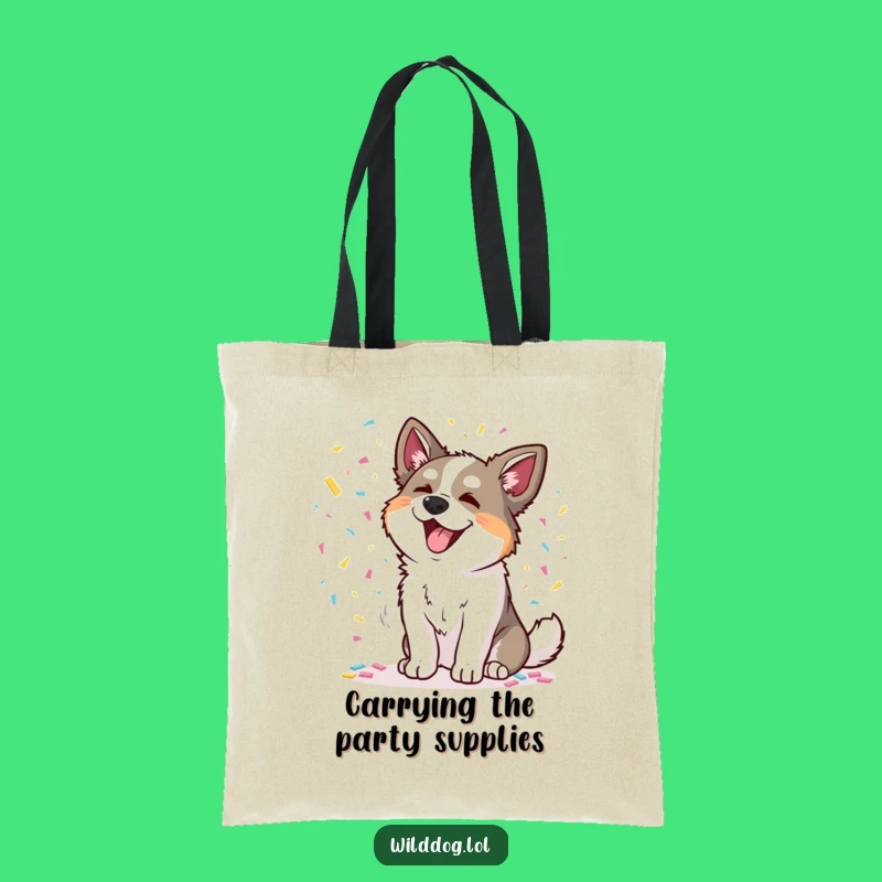 Funny Wild Dog Tote Bag: Carry Your Party Spirit