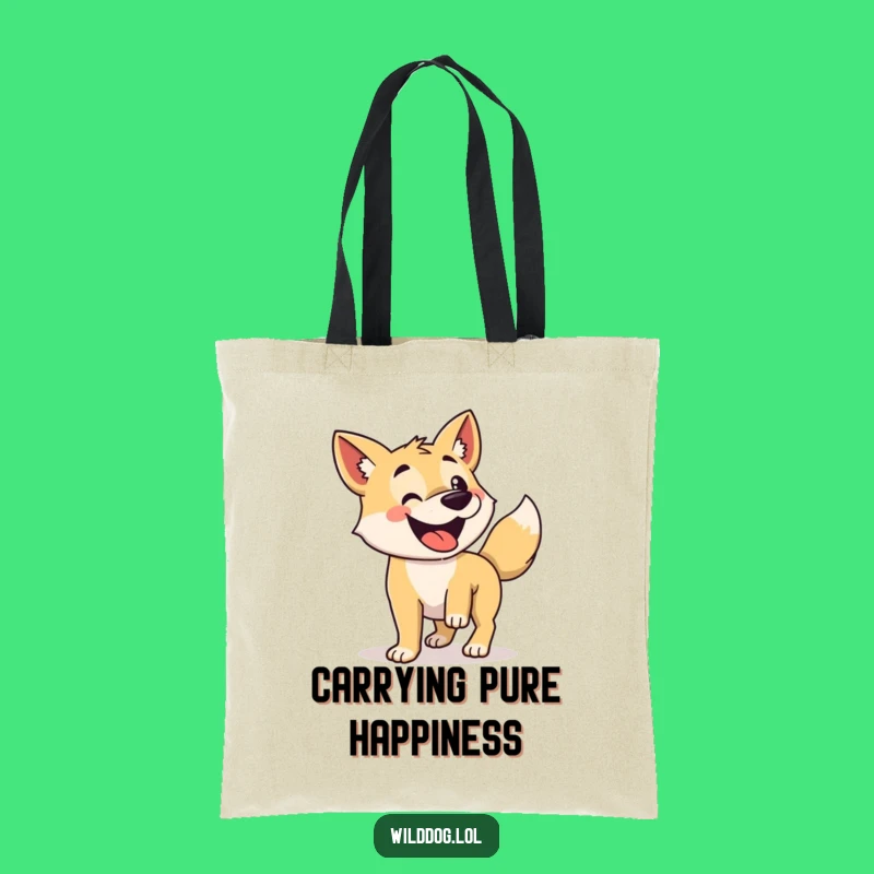 Funny Wild Dog Tote Bag: Tail Wagging Joy, Carry Your Happiness Everywhere