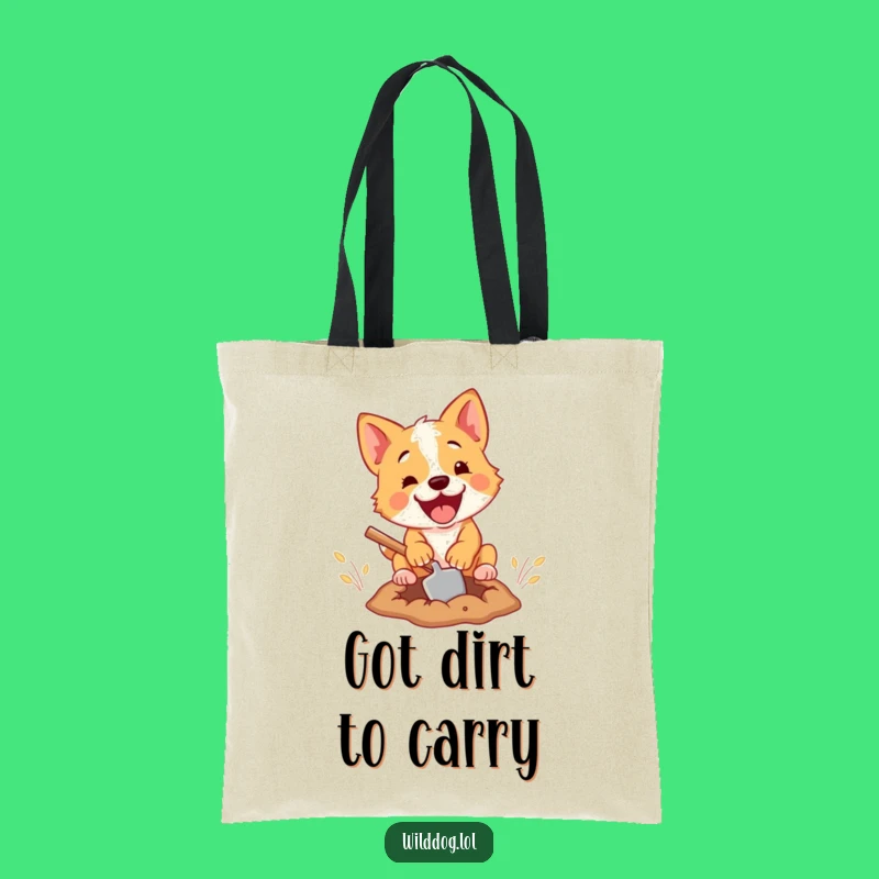 Funny Dog Digging Tote Bag - Practical & Hilarious for Your Haul