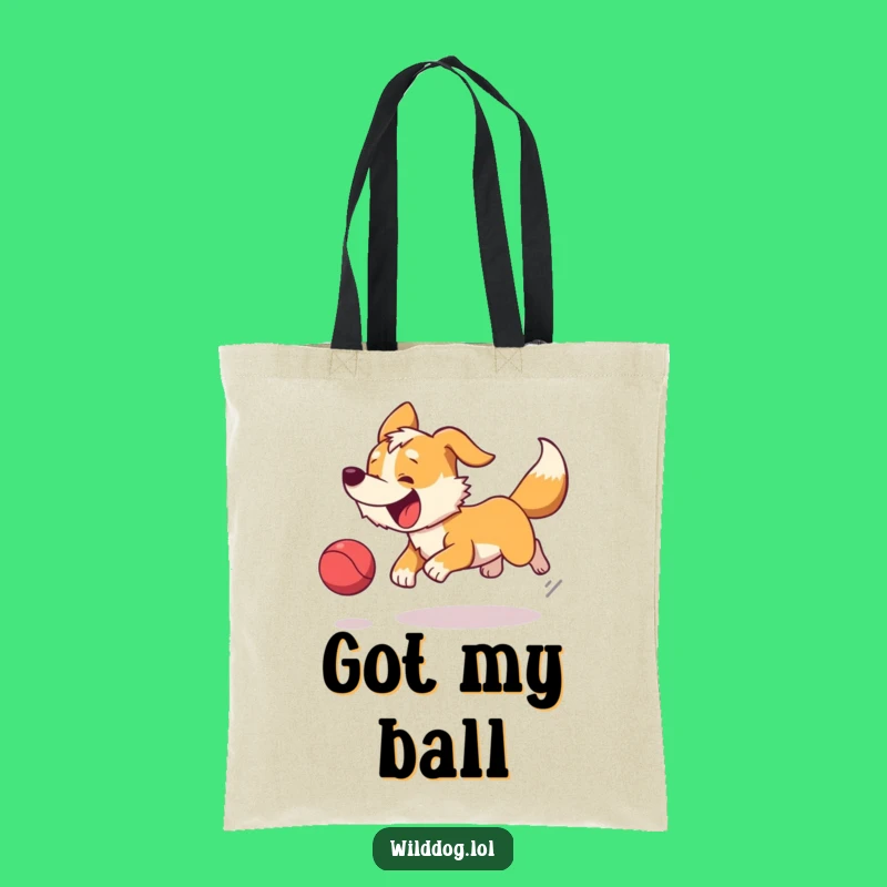 Funny Wild Dog Ball Chase Tote Bag - Carry Your Playful Spirit