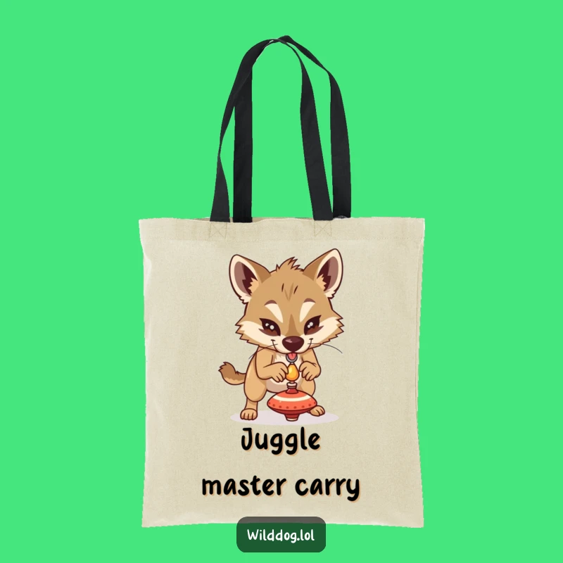 Funny Balance Dog Spinning Top Tote Bag - Durable & Humorous Daily Carryall Gift