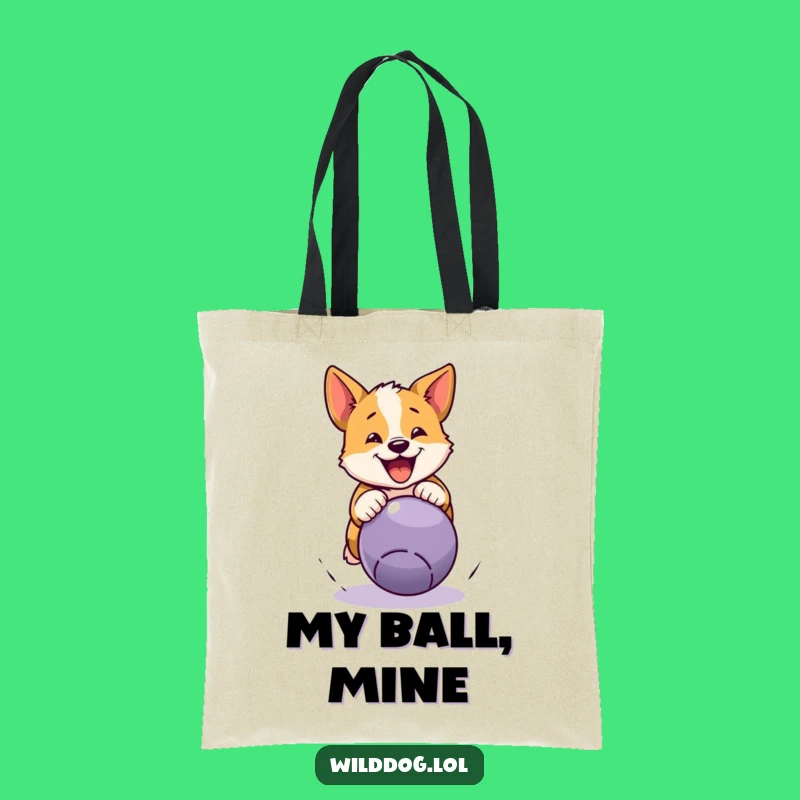 Funny Wild Dog Pouncing Ball Tote Bag: Carry Your Energy with Style