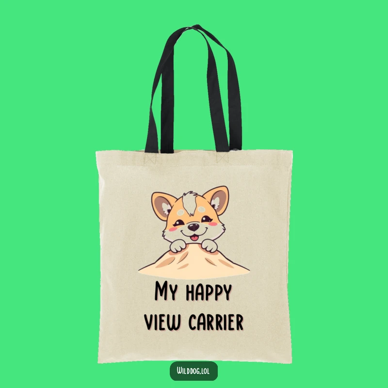 Funny Grinning Dog Tote Bag: Silly Pup Peek Carryall, Hilarious Accessory