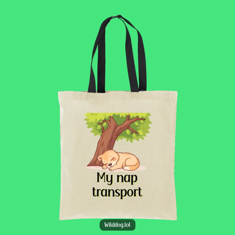 Funny Wild Dog Napping Tote Bag: Carry Your Calm Hilarious Dog Bag